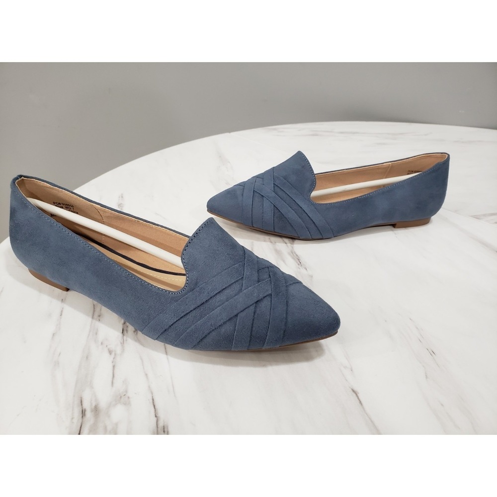 NEW NO BOX SIZE 7 WIDE Journee Women BLUE Mindee Pointed Toe Flat Shoes Size 7.5